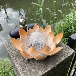 Lampadaires Solaire Jardin Lumière Lumières Extérieures LED Jardinage Fleur De Lotus