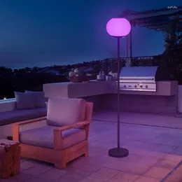 Lampadaire décoration de lampe solaire étanche atmosphère jardin de salon décor de la maison de couleur rgb couleurs lumineuses à télécommande
