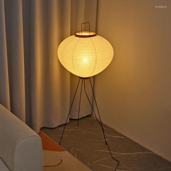 Lámparas de pie Diseño de trípode Lámpara LED de papel para sala de estar Dormitorio Sofá Esquina lateral Control remoto Decoración del hogar de pie