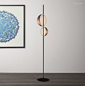 Vloerlampen Vintage Zwart Goud Lamp LED Minimalistische Dubbele Lampenkap Lezen Nachtkastje Woonkamer Staande Verlichting