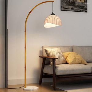 Vloerlampen vintage bloeiende lamp houten Noordse marmeren bedstand standaard lampenkaplampen Wohnzimmer moderne decoratie