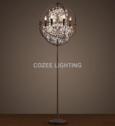 Lámparas de pie Lámpara de cristal vintage Iluminación de pie LED Orb Cristal Luz Interior Hogar Restaurante Sala de estar y comedor 9340135