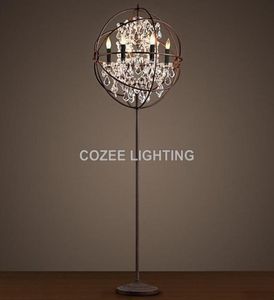 Vloerlampen Vintage Kristallen Lamp Staande Verlichting LED Orb Cristal Light Indoor Home Restaurant Woon- en eetkamer Kamer9340135