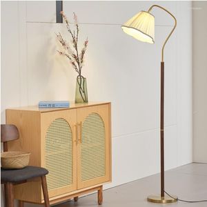 Lampadaires Vintage français bois Led salon canapé côté télécommande Dim debout lampe chambre chevet lumières décor à la maison