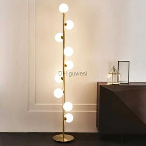 Vloerlampen Wit glas LED-vloerlamp Woonkamer Slaapkamer Verlichting Goud Metaal G9-lamp 110-220V Moderne staande lampen YQ240130