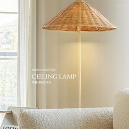 Lampadaires Yuji Nanyang Style Salon Chambre B Rotin Designer Zhonggu Vacances Lampe En Cuivre