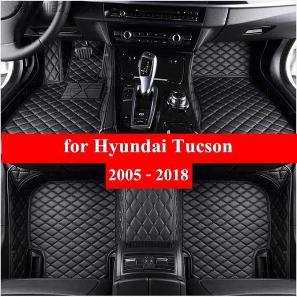 Tapis de sol tapis de voiture pour la voiture pour Hyundai Tucson 2005-2013 2014 2015 2016 2018 Mat à flash Couvrat personnalisé PADS AUTOMOBILE COUVERTURE DU TAPET Q231012