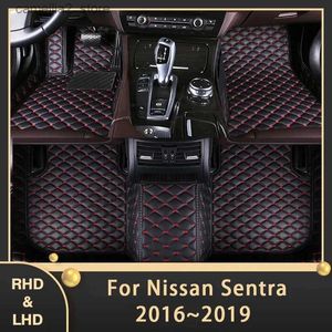 Vloermatten Tapijten Auto Vloermatten Voor Nissan Sentra B17 2016 2017 2018 2019 Aangepaste Auto Voet Pads Lederen Tapijt Interieur accessoires Q231012