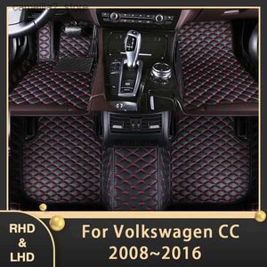 Tapis de sol Tapis Tapis de sol de voiture pour Volkswagen VW Passat CC 2008 ~ 2016 Coussinets de pied automatiques personnalisés Tapis en cuir Accessoires intérieurs 2013 2014 2015 Q231012