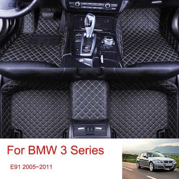 Tapis de sol Tapis de sol de voiture personnalisé pour BMW série 3 E91 Touring Wagon Estate cuir Auto tapis de protection tapis imperméable pièces intérieures Q231012