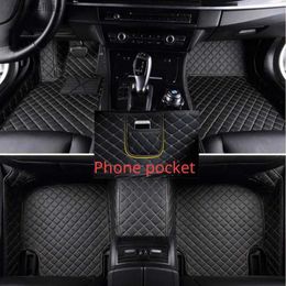 Tapis de sol Tapis de sol de voiture sur mesure pour Volkswagen Vw Jetta 2013-2019 ans Tapis de poche pour téléphone Accessoires d'intérieur de voiture Q231012