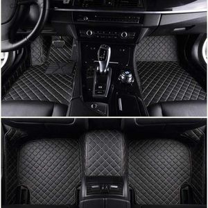 Tapis de sol Tapis de sol de voiture sur mesure pour Hyundai Santa Fe 5 sièges 2013-2023 ans, tapis en cuir artificiel, accessoires d'intérieur de voiture Q231012