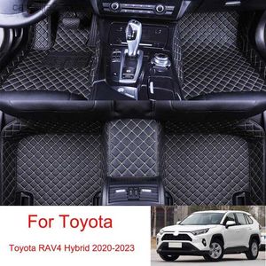 Tapis de sol Tapis Tapis de sol de voiture sur mesure pour Toyota RAV4 hybride 2020 2023 21 22 tapis automatique en cuir tapis de protection tapis pièces intérieures imperméables Q231012
