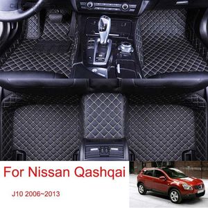 Vloermatten tapijten aangepaste autotoesneden voor Nissan Qashqai J10 2006 ~ 2013 Leather Auto Carpets Protective Pad Tapijten Waterdichte interieuronderdelen Q231012