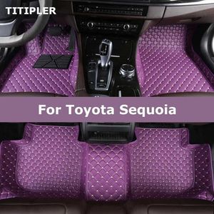 Tapis de sol tapis de voiture personnalisées personnalisées pour Toyota Sequoia Carpet de voiture et accessoires de cacao T240509