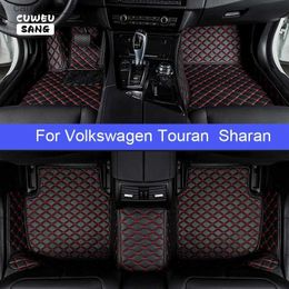 Tapis de sol tapis CUWEUSANG tapis de sol de voiture personnalisé pour VW Touran Sharan pied Coche accessoires tapis Auto Q231012