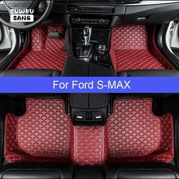 Tapis de sol tapis CUWEUSANG tapis de sol de voiture sur mesure pour Ford S-MAX C-MAX pied Coche accessoires tapis Q231012