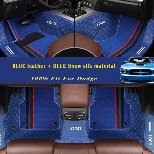 Alfombrillas Alfombras Cobertura total Alfombrillas de cuero personalizadas de doble capa para Dodge All Medels Caliber Journey Ram Caravan Aittitude Auto Accesorios Q231012