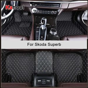 Tapis de sol tapis KAHOOL tapis de sol de voiture personnalisé pour Skoda superbe accessoires Auto tapis de pied Q231012