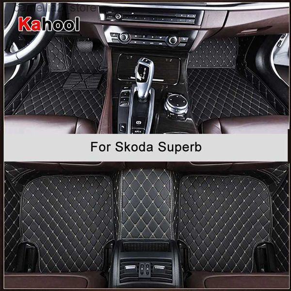 Tapis de sol tapis KAHOOL tapis de sol de voiture personnalisé pour Skoda superbe accessoires Auto tapis de pied Q231012