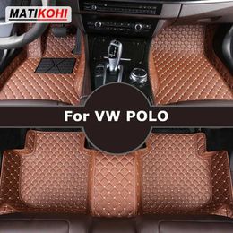 Vloermatten tapijten Matikohi Aangepaste auto -vloermatten voor VW Polo Auto Carpets Foot Coche Accessorie T240509