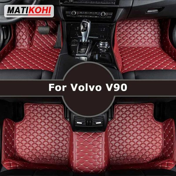 Tapis de sol tapis matyohi mats de sol de voiture personnalisés pour Volvo V90 Carpets Auto Foot Coche Accessoire T240509