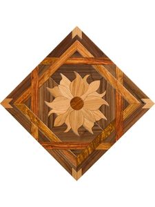 Sol Motif floral noyer américain art parquet parquet médaillon incrustation bordure marqueterie tapis revêtement mural tapis travail du bois donc