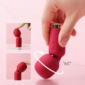 FlooSeca Super Mini, krachtige AV -vibrator, draagbare G Spot Clit Stimulator Vibrators, Wand Massager Sexy speelgoed voor volwassenen met 10 trillingsmodi (rood)