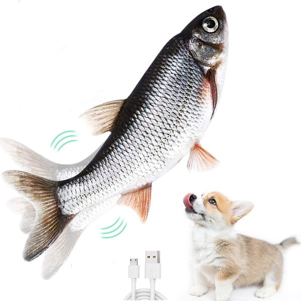 Disquette poisson chien jouet électronique danse poisson interactif chiens jouets réaliste poisson mobile jouet pour chien chiot mâcher animal de compagnie supplise