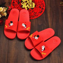 Flops lcizrong cartoon dames jelly flip flops 3845 size strand platte slippers mode rode creatieve schoenen