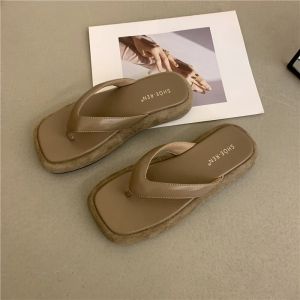 FLOPS Sexy Flip Flip Platform Platform Slippers Slippers Square Toe Fashion Fashion Fashion Summer Casual Shoes Light Sole Brand Slide