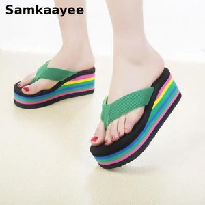 Flops size 3440 Flip's Flip Flops Slippers Sandals Platform Shoes Femme Rainbow Bottom Thongs Mules Clogs Beach Chaussures Zapatillas 2