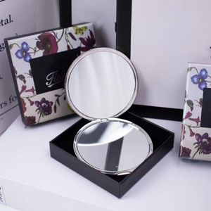 Flora Beauty Mirror Femme Argent Miroir Compact Miroir de Maquillage de Voyage Miroir de vanité de Poche en Acier Inoxydable Miroir à Main Pliant Portable 2 Faces