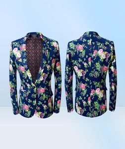 Flora Printing 2-delige pakkenset Heren Bruiloft Prom Dress Suits Blzer met broek Heren Slim Fit One Button Terno Masculino8348320
