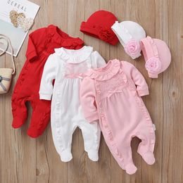 Bloemen Baby Meisje Kleding Footies Jumpsuit Geboren Pyjama Babyuitzet 0 Tot 3 6 9 12 Maanden Overall geboren Herfst Baby Outfit 240322