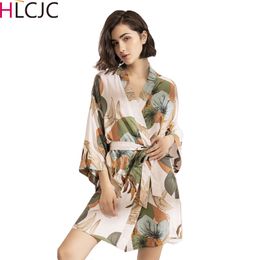 Peignoir floral court kimono nuit robe de bain mode robe de chambre pour femmes robe peignoirs pyjamas vêtements de nuit 201109