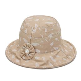 Bloemen emmer hoed vrouwen petten hiphop gorros dames zomer schattige sieraden versierde panama cap strand buiten zon hoeden katoen Sunhat