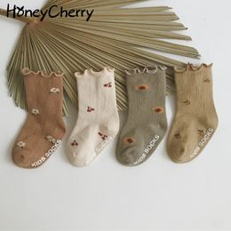 Floral Children Socks Baby Antislip Floor Girl Cotton Sock Stuff 210515