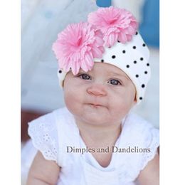 Floral Dot bébé filles chapeaux nouveau-né coton casquettes enfants bonnet chapeaux bébé béret nouveau-né photographie accessoires baggy bonnet 210413