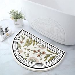 Alfombra de ducha con flores florales, alfombrillas de microfibra para puerta de bañera, alfombras para mascotas, Felpudo de cocina para baño, Tapis Salle De Bain 220240I