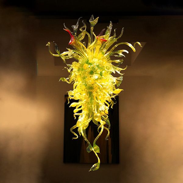 Lustre en verre floral lampe maison hôtel décoration soufflé à la main Murano LED intérieur lustre suspension pour salon 28 par 48 pouces