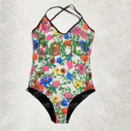 Floral Print Bikini Swimwear Designer Dames badpak Cross Strap Bodysuit Bikini's Pushed Swimsuit voor vrouwen