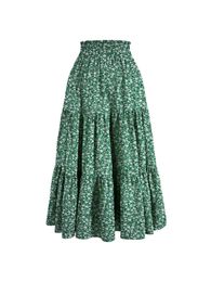 Falda de cordón de hojas en capas de volante floral Casual para la ropa de mujer Spring Summer Ropa 240420