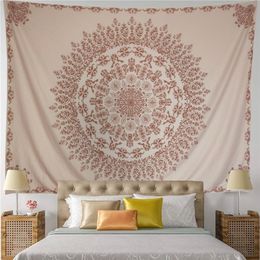 Floral Tapestry Mandala India Bohemen Boho Psychedelic Gedrukt Hippie Wall Cloth Flower Wall Tapestries Home Decor 220301