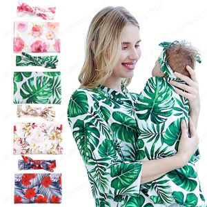 Imprimé floral bébé mousseline emmaillotage couverture enveloppes couvertures pépinière literie éponge infantile enveloppé tissu avec bricolage bandeau