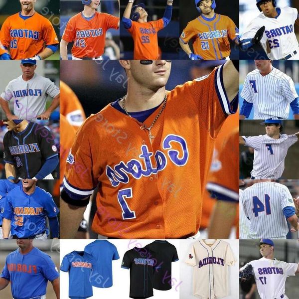 Florida Custom Gators Jersey de béisbol NCAA College Austin Langworthy Cory Acton Brady Smith Ben Specht David Eckstein David Ross Mike Zun High