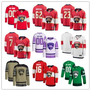 Maillots de hockey personnalisés des Panthers de Floride 12 Eric Staal 18 Marc Staal 34 Alex Lyon 28 Josh Mahura 4 Casey Fitzgerald 50 Evan Fitzpatrick 22 Zac Dalpe