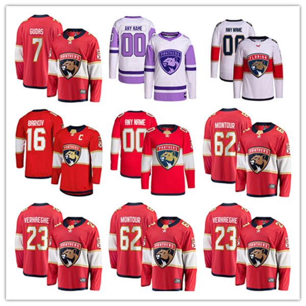 Florida Custom Panthers Jerseys de hockey 2 Tobias Bjornfot 21 Nick Cousins 12 Jonah Gadjovich 18 Steven Lorentz 28 Josh Mahura 77 Niko Mikkola 8 Okposo Kyle