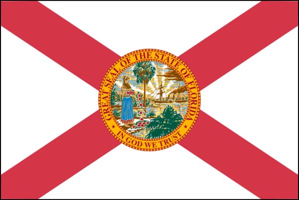 Drapeau de la floride, livraison gratuite, vente en gros directe d'usine, 3x5 pieds, 90x150cm, Sunshine State USA pour décoration suspendue intérieure et extérieure