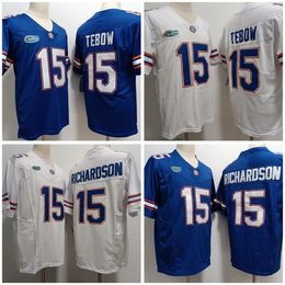 Florida Gators 15 Anthony Richardson College Football Jersey 15 Tim Tebow Azul Blanco Camisetas para hombre